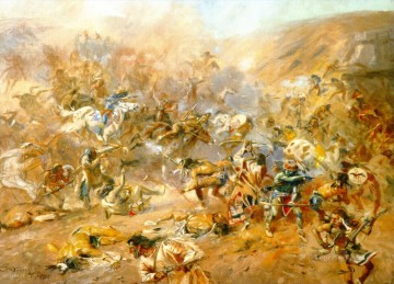 チャールズ・マリオン・ラッセル Painting - ベリー川の戦い 1905 チャールズ・マリオン・ラッセル
